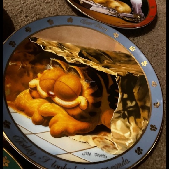 1990 Full Set Vintage Garfield Dear Diary Series Collectible Plates By Jim Davis - Picture 4 of 12